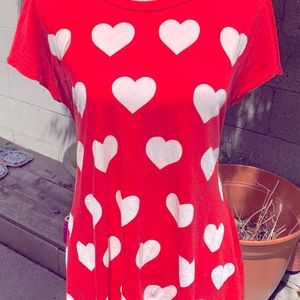 Wildfox Couture Women's Red & White "Hearts" Sz XS